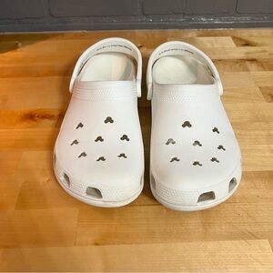 DISNEY PARKS White Mickey Icon Adult Disney Crocs Size M (10) W (12) Clogs